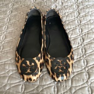 Tory Burch leopard print Miller ballet flat size 10 gently worn as pictured